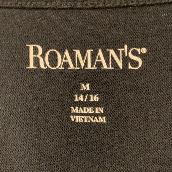 ROMAN’S BLACK KNIT NIGHTIE SZ 14/16 (M) 100% COTTON PLEATED FRONT - Picture 3 of 5